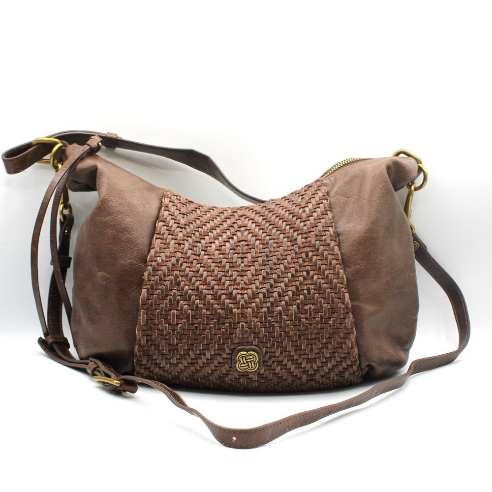 Elliott Lucca Brown/Copper Woven Leather Boho Bag